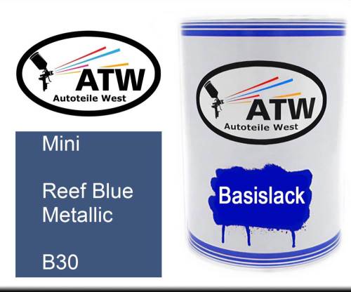 Mini, Reef Blue Metallic, B30: 500ml Lackdose, von ATW Autoteile West.